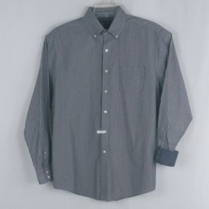 Black brown navy striped shirt men's size XL